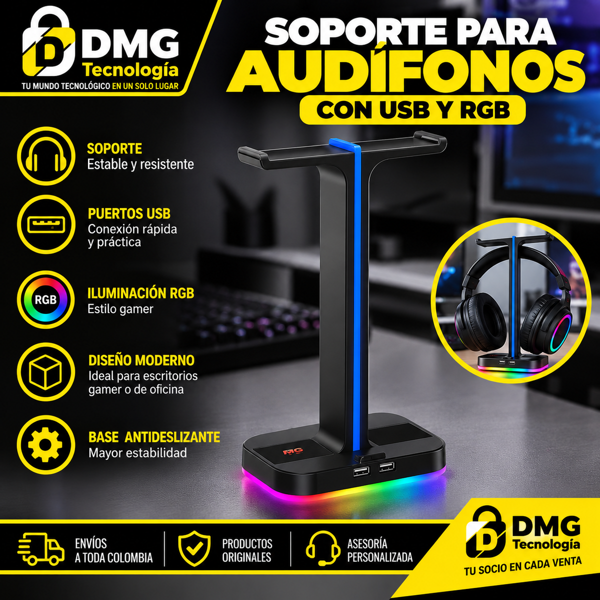 SOPORTE DIADEMA HAVIT TH650