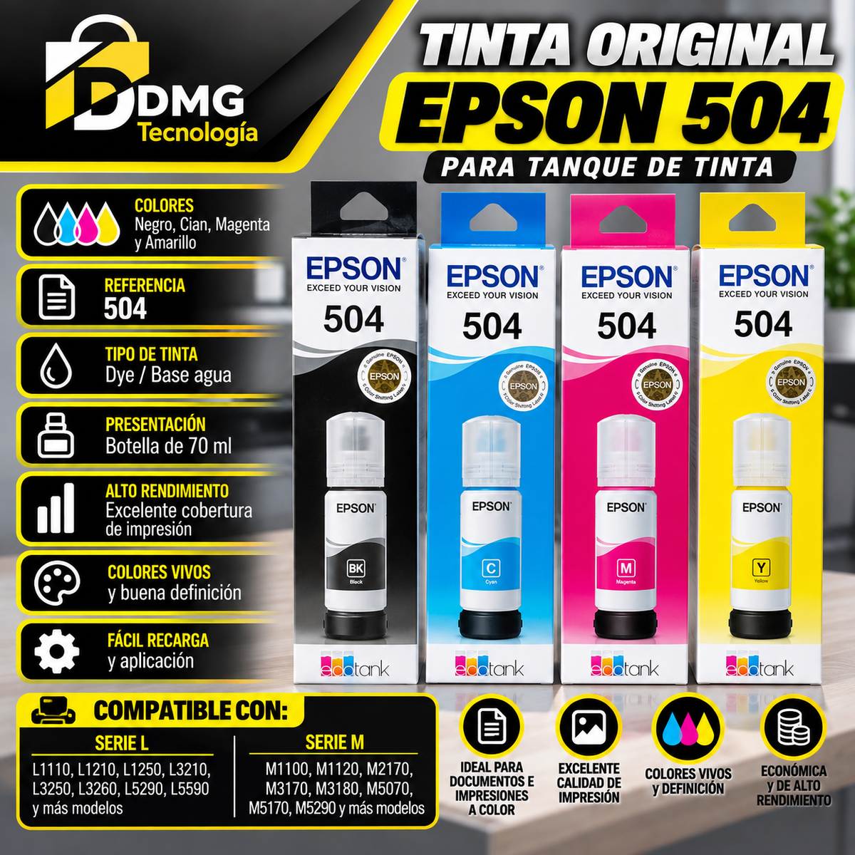 TINTA ORIGINAL EPSON 504