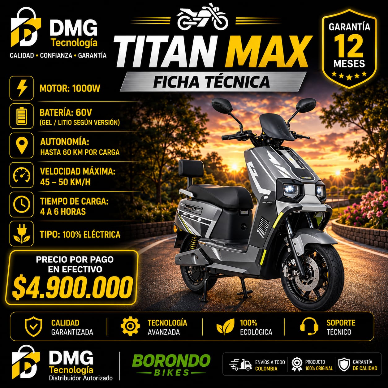 BICI-MOTO ELECTRICA TITAN MAX 1000W