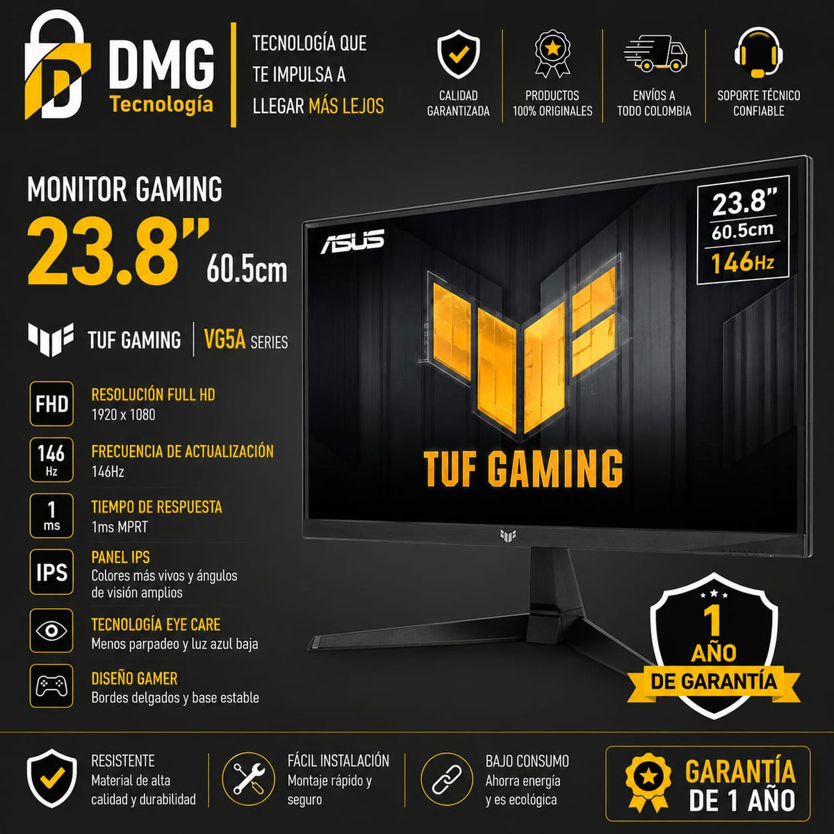 MONITOR GAMING ASUS 24" 146HZ