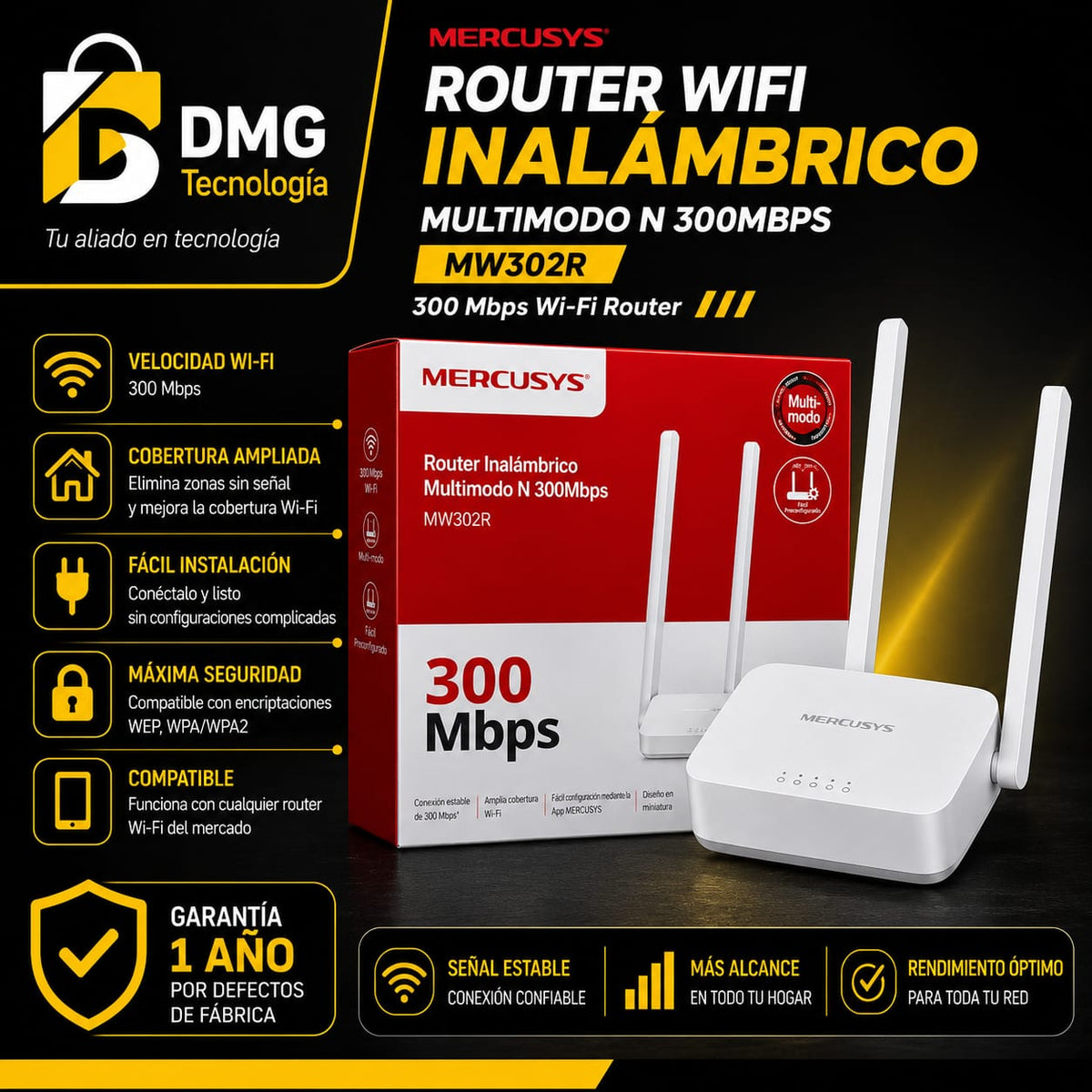 ROUTER WIFI INALAMBRICO MERCUSYS MW302R