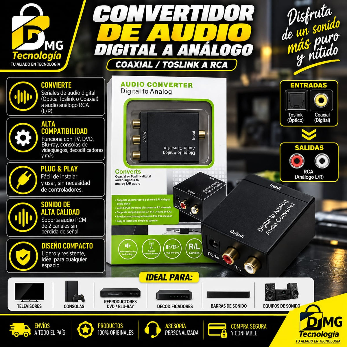 CONVERTIDOR DE AUDIO DIGITAL A ANALOGO