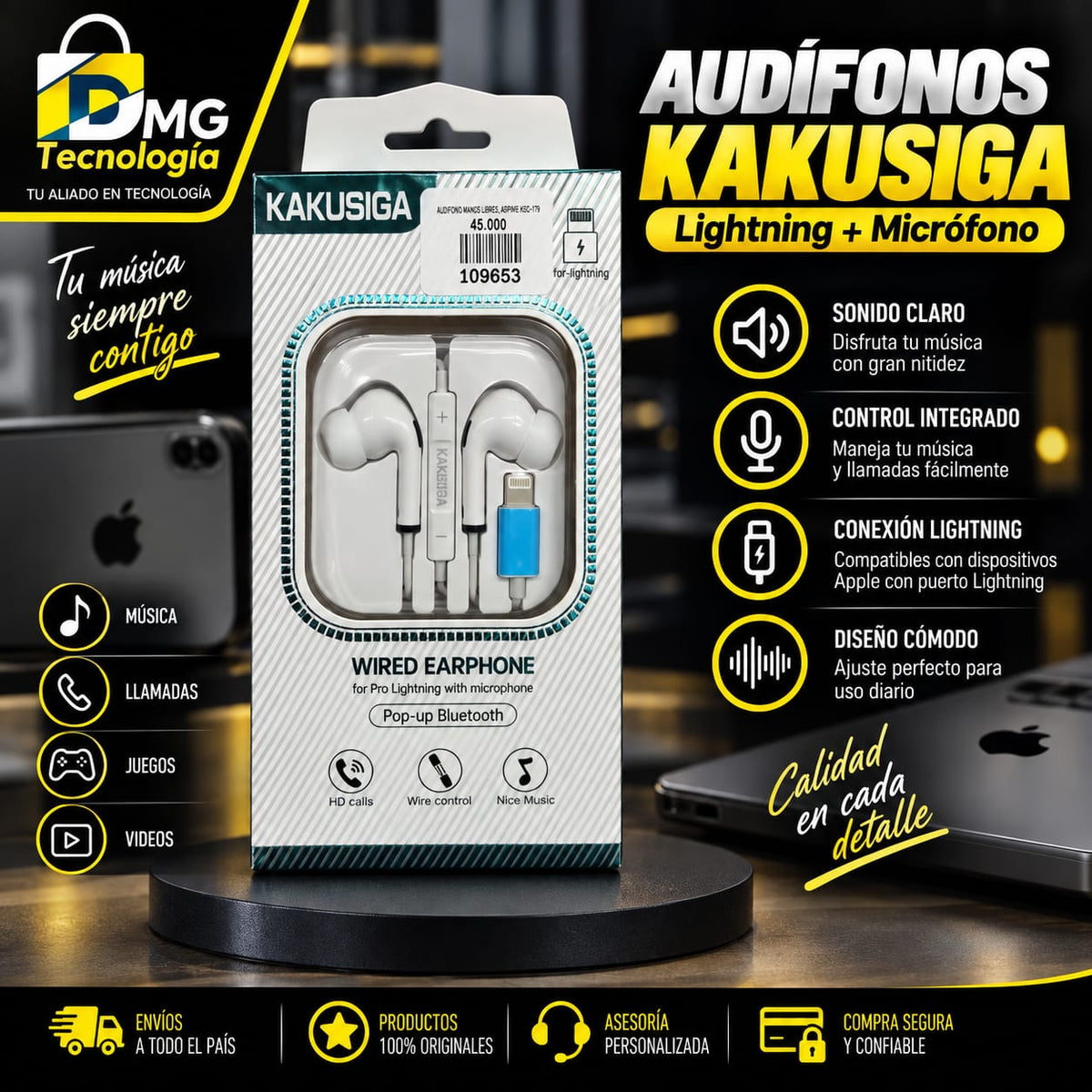 AUDIFONO KAKUSIGA LIGTNING IPHONE