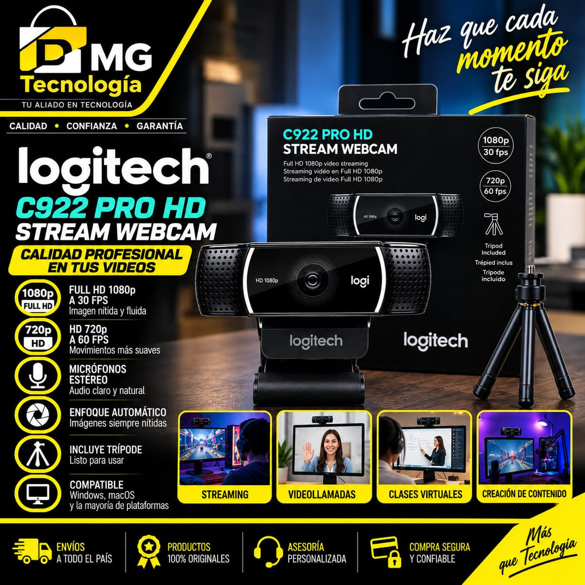 CAMARA WEB LOGITECH C922 PRO HD STREAM