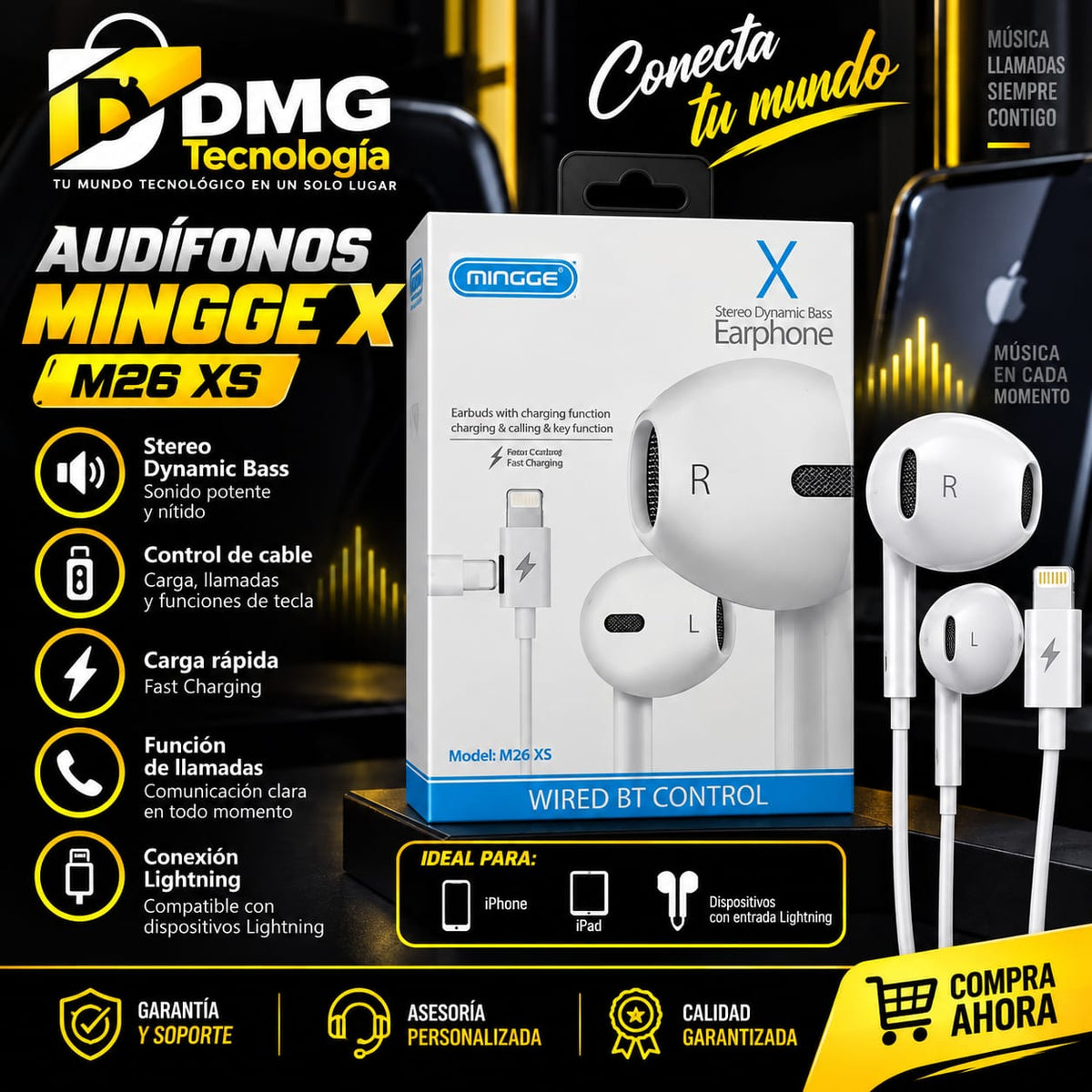 AUDIFONOS LIGHTNING M26