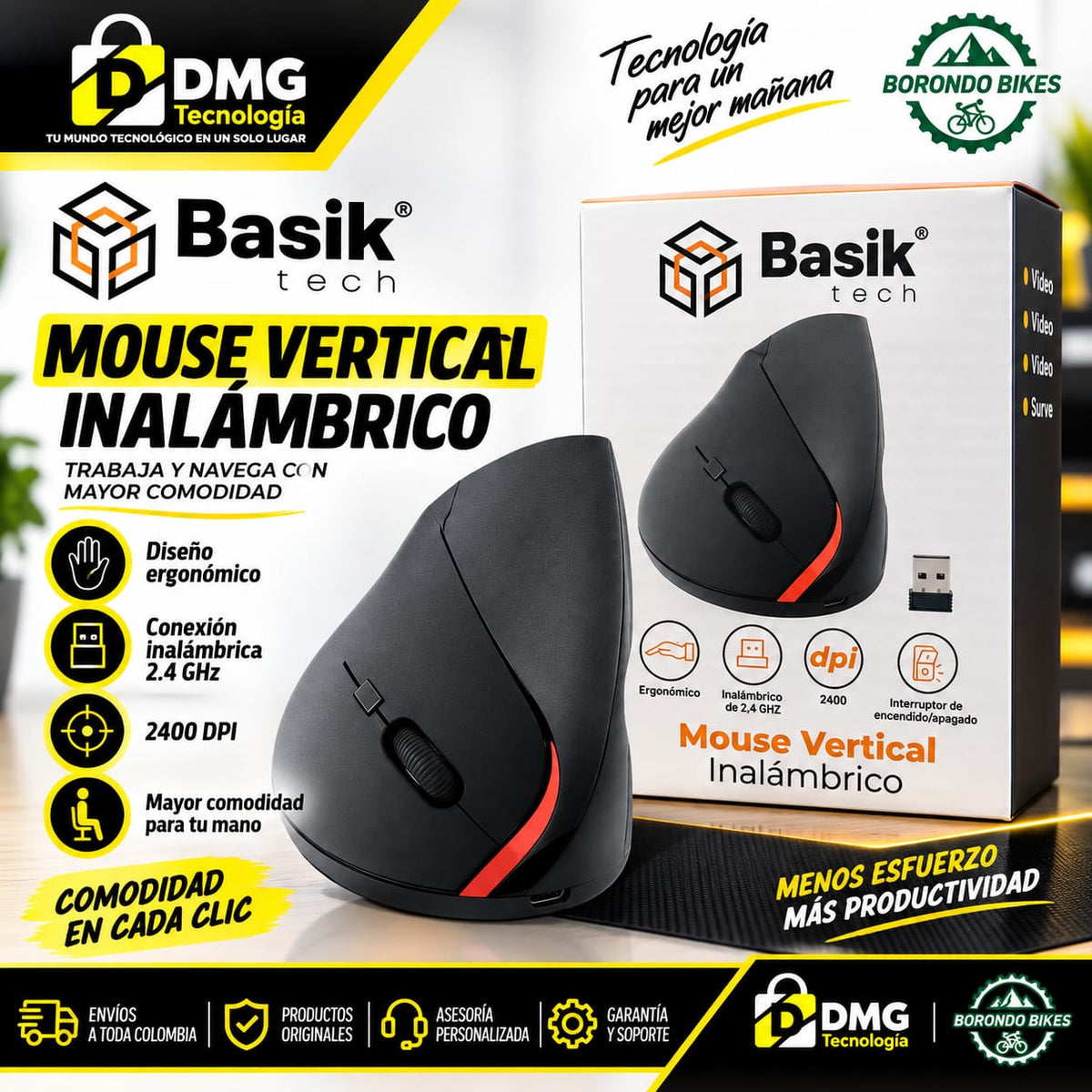 MOUSE VERTICAL INALAMBRICO RECARGABLE G-905