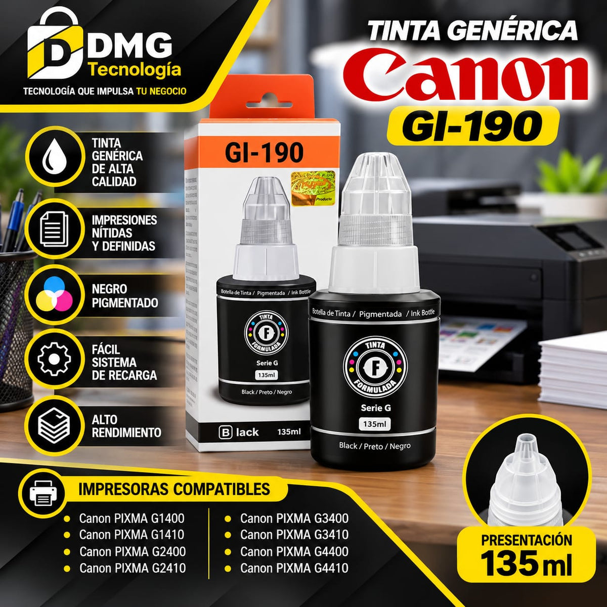 TINTA GENERICA CANON 190-10