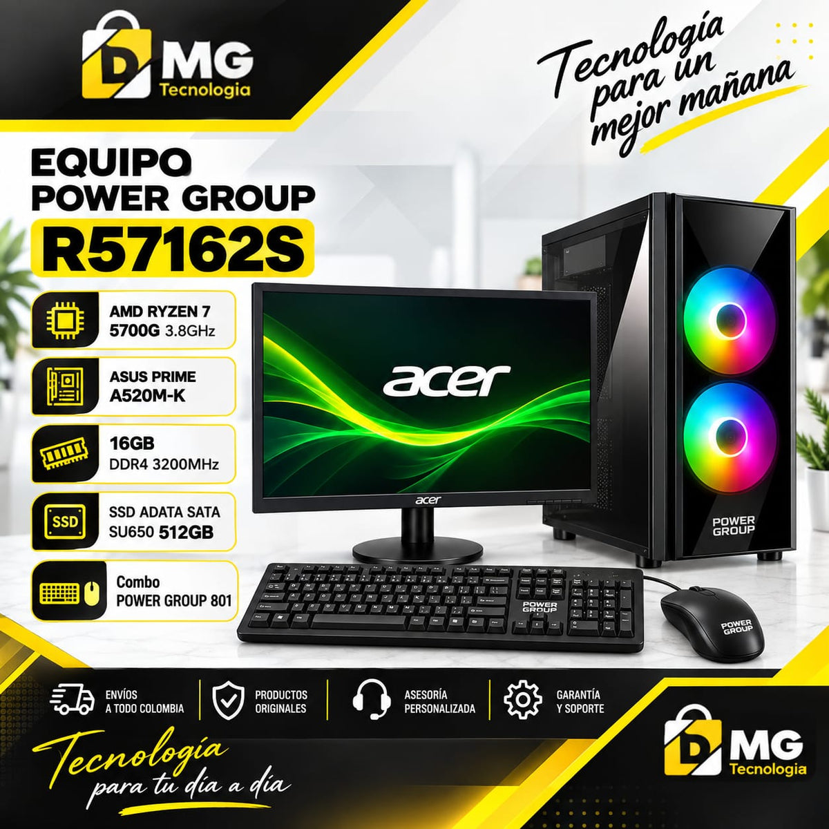 COMPUTADOR DE MESA GAMER AMD RYZEN 7 5700G 16GB/512GB