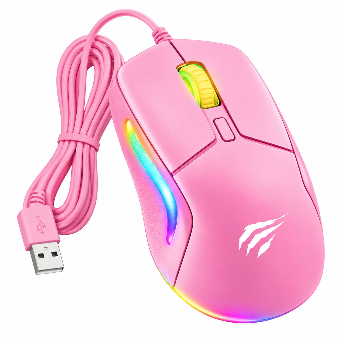 MOUSE GAMER HAVIT MS1029 RGB COLOR ROSA