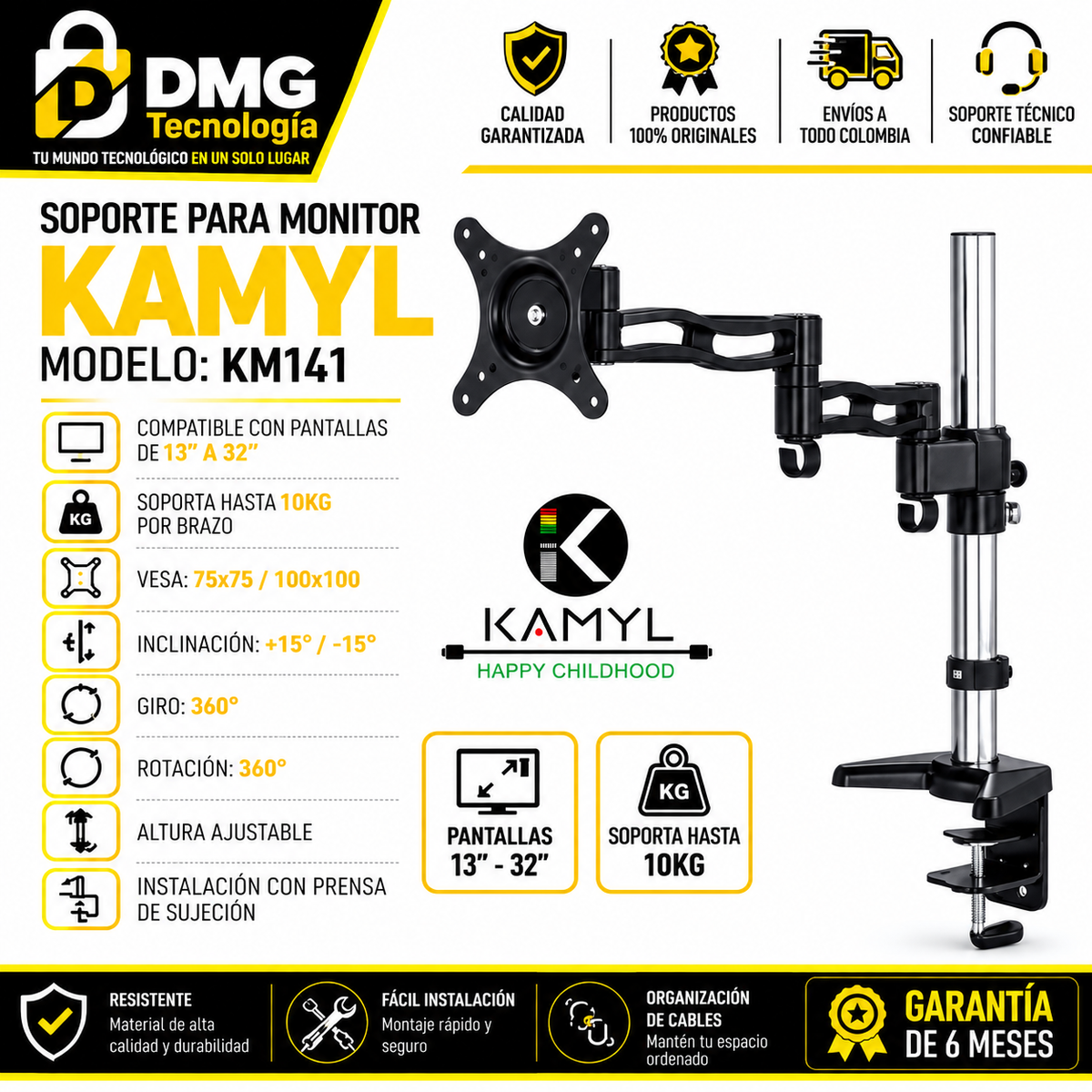 SOPORTE MONITOR KAMYL KM141