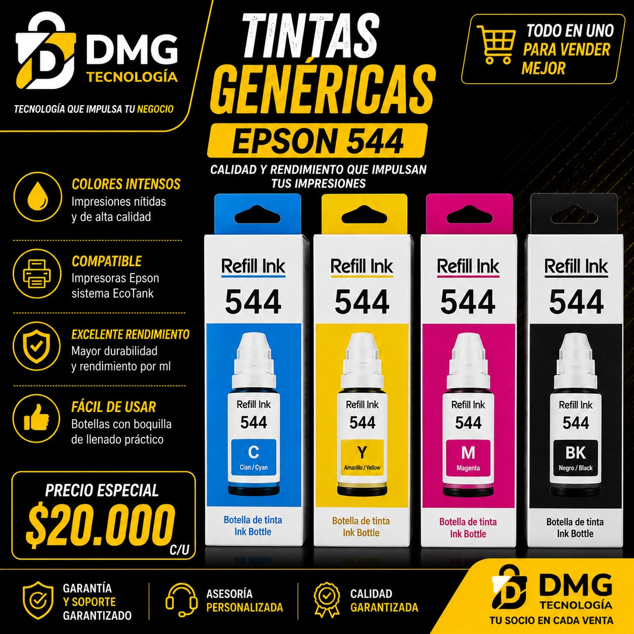 TINTAS EPSON 544 GENERICAS