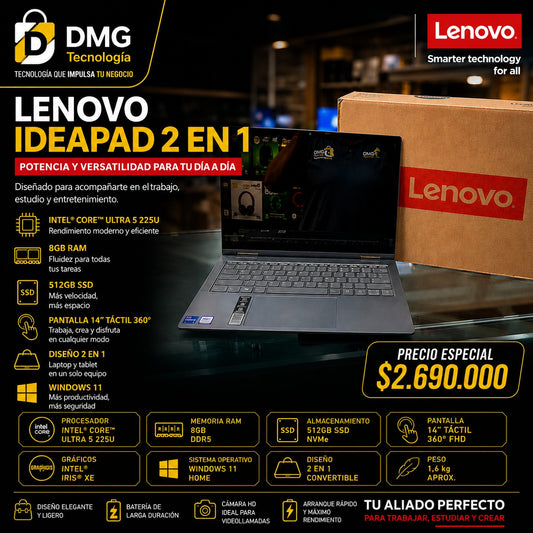 PORTATIL LENOVO IDEAPAD 2 EN 1 CORE ULTRA 5 225U