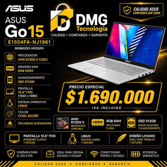 PORTATIL ASUS GO 15 RYZEN 3 7320U