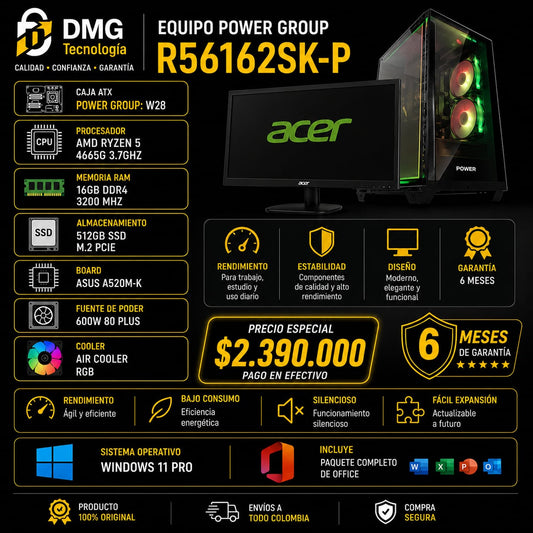 COMPUTADOR GAMER POWERGROUP - R56162SK-P