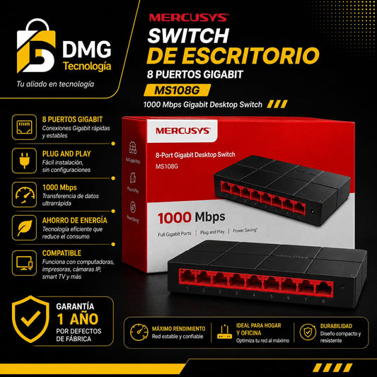 SWITCH MERCUSYS 8 PUERTOS 1000 Mbps