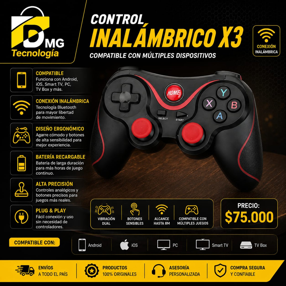 CONTROL PC INALAMBRICO X3