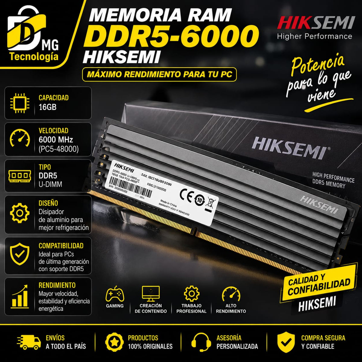 MEMORIA RAM HIKSEMI DDR5 6000MHZ