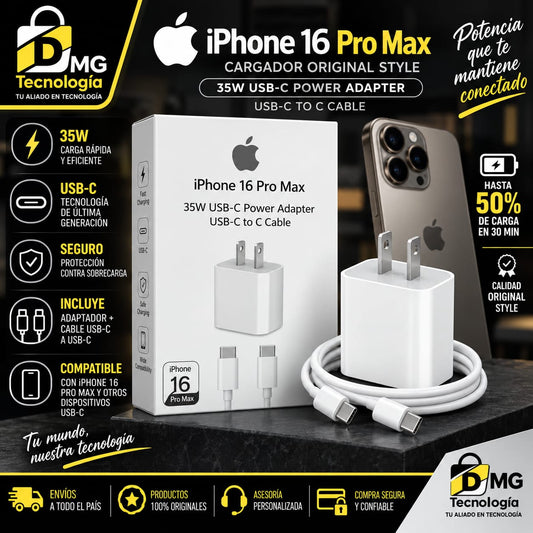 CARGADOR IPHONE 16 PRO MAX 35W