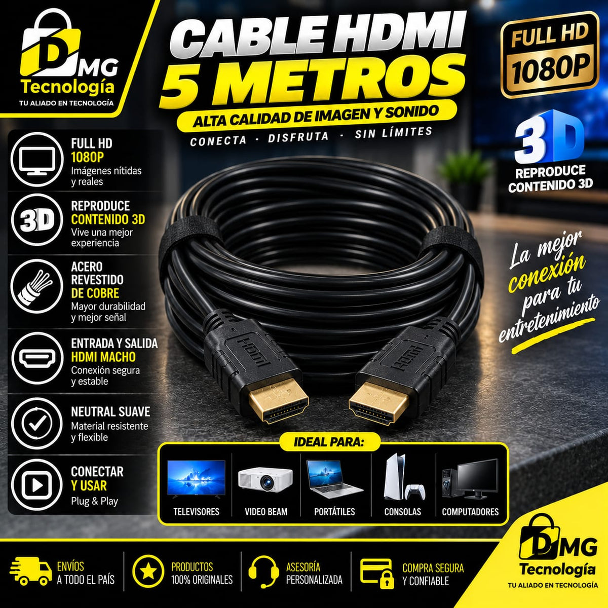 CABLE HDMI 5MTS