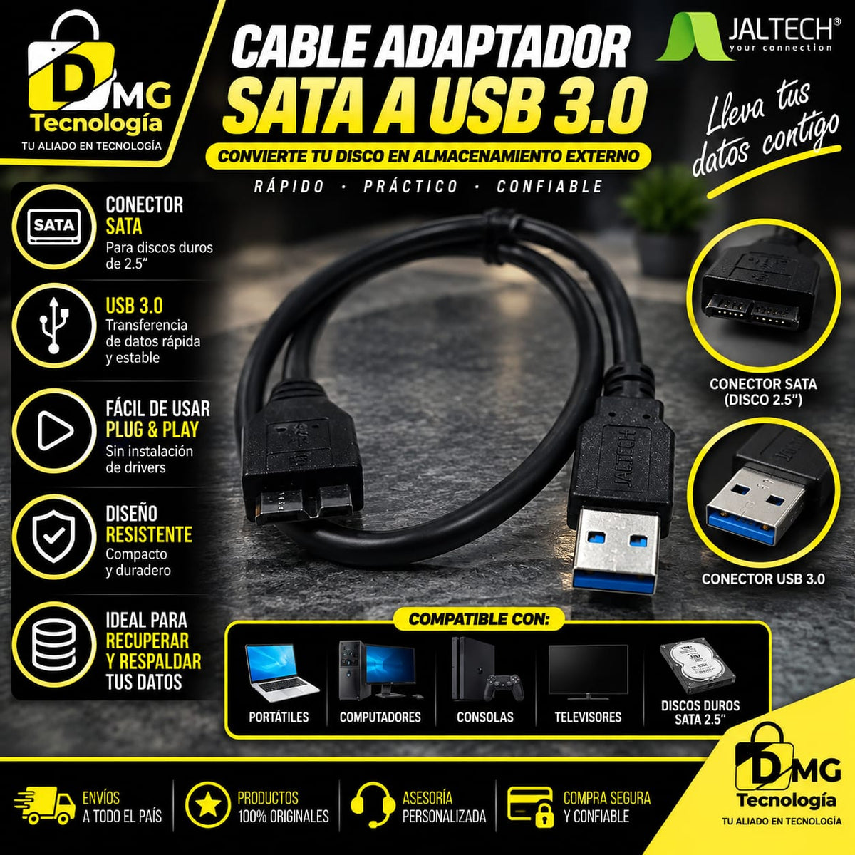 CABLE ADAPTADOR SATA A USB 3.0