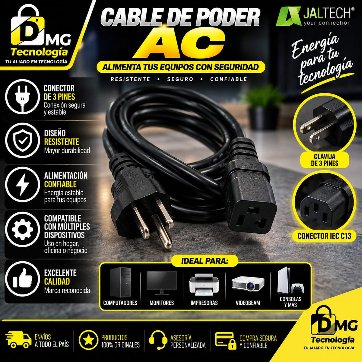 CABLE DE PODER PARA PC