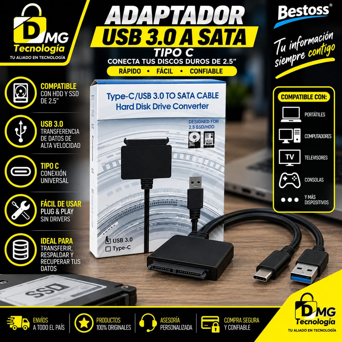 CABLE ADAPTADOR USB 3.0 A SATA
