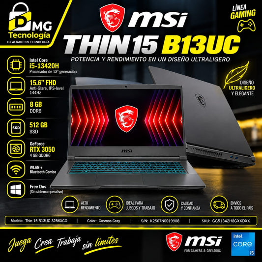 PORTATIL GAMERS MSI THIN 15