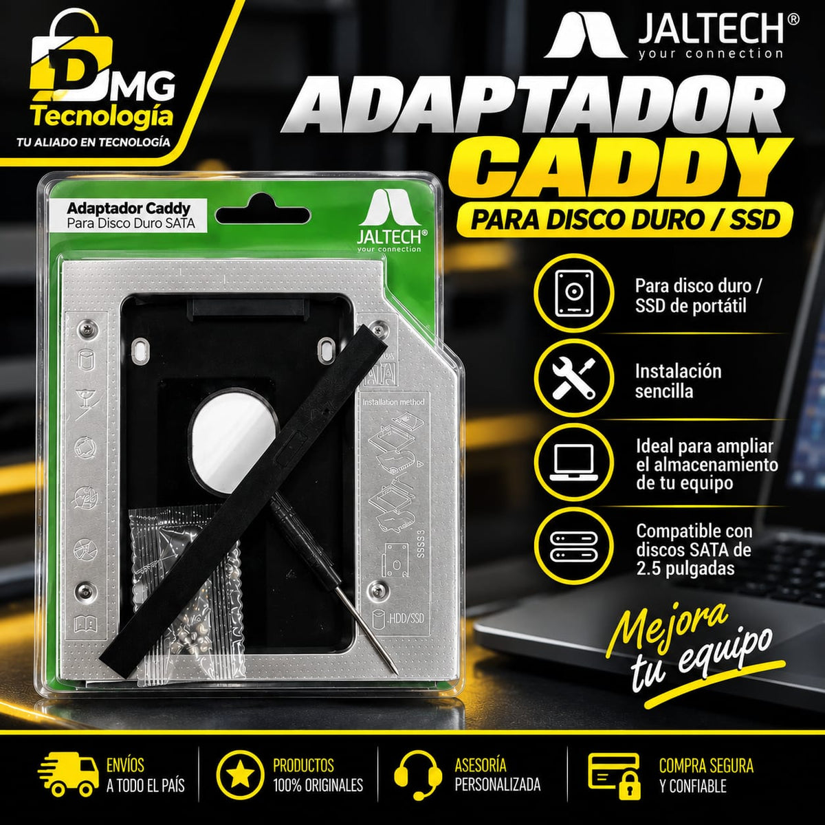 ADAPTADOR CADDY PARA DISCO DURO/SSD