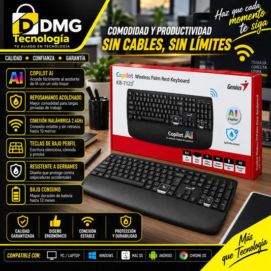 TECLADO INALAMBRICO GENIUS KB-7123