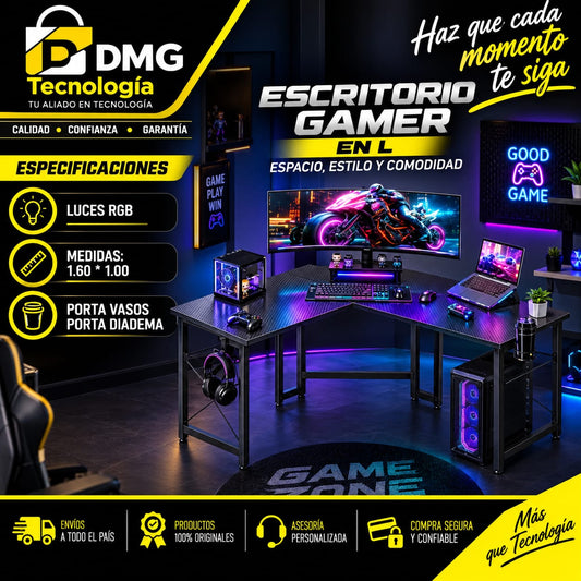 ESCRITORIO GAMERS EN L