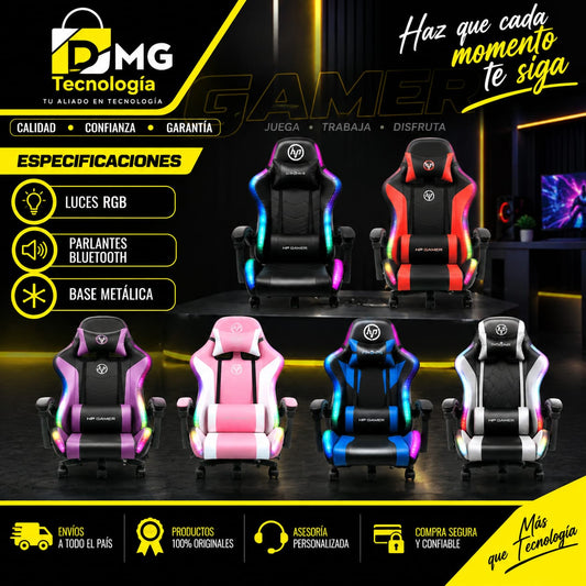 SILLA GAMER CON RGB/PARLANTES BT