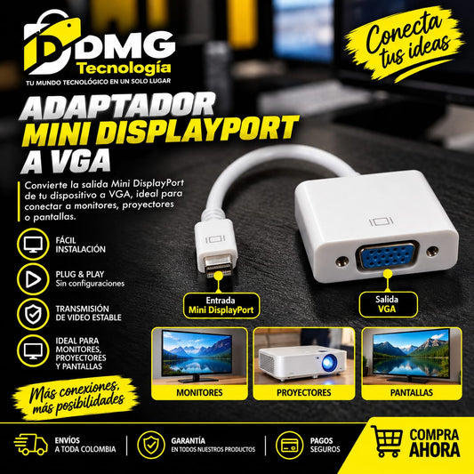 CONVERTIDOR MINI DISPLAYPORT A VGA