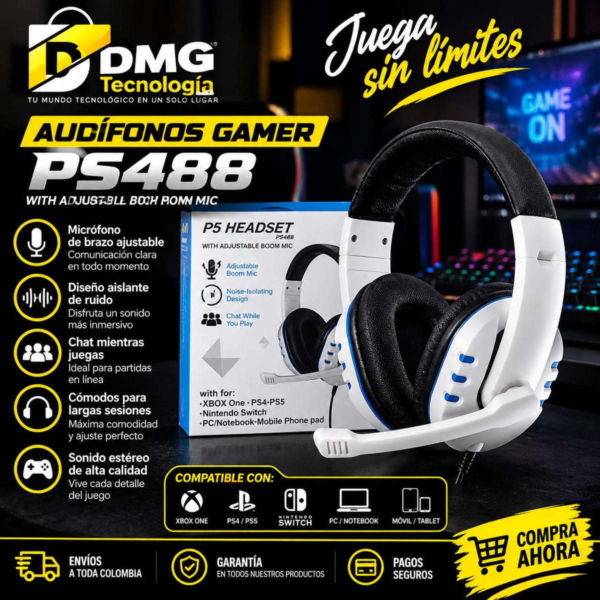 DIADEMAS GAMER PS5 488