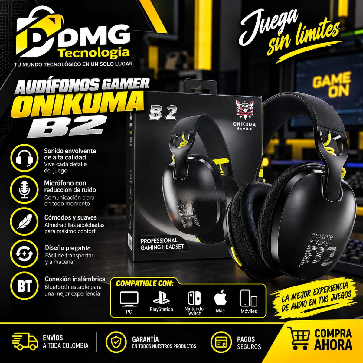 DIADEMA INALAMBRICA ONIKUMA B2