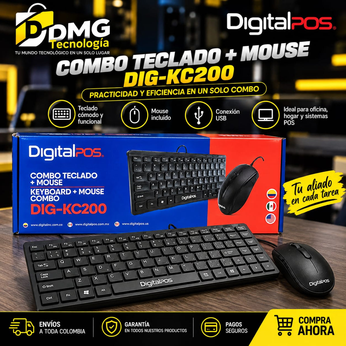 COMBO TECLADO Y MOUSE DIG-KC200