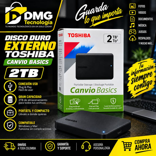 DISCO DURO EXTERNO 2TB TOSHIBA