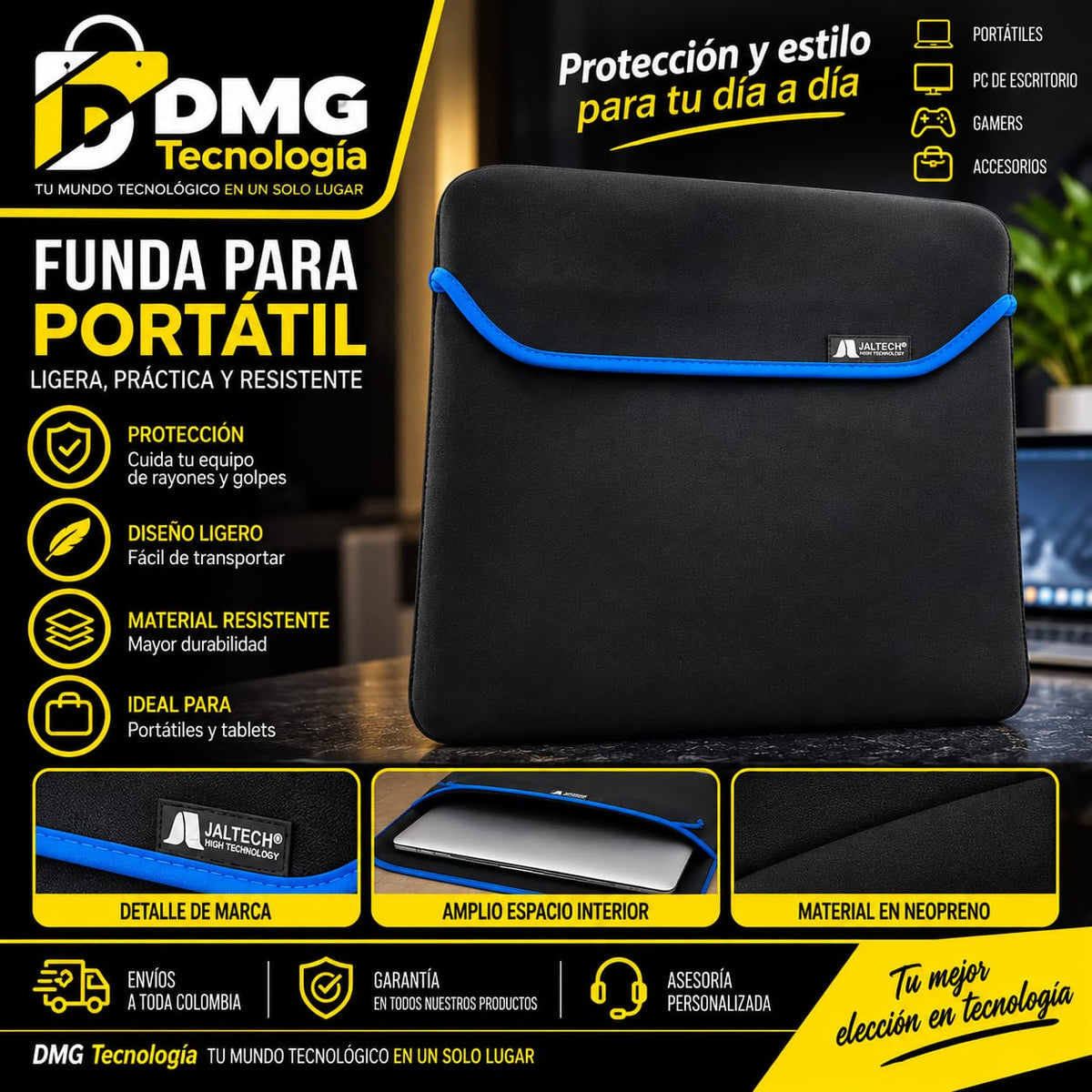 FUNDA PORTATIL DOBLE FAZ 14"-15"