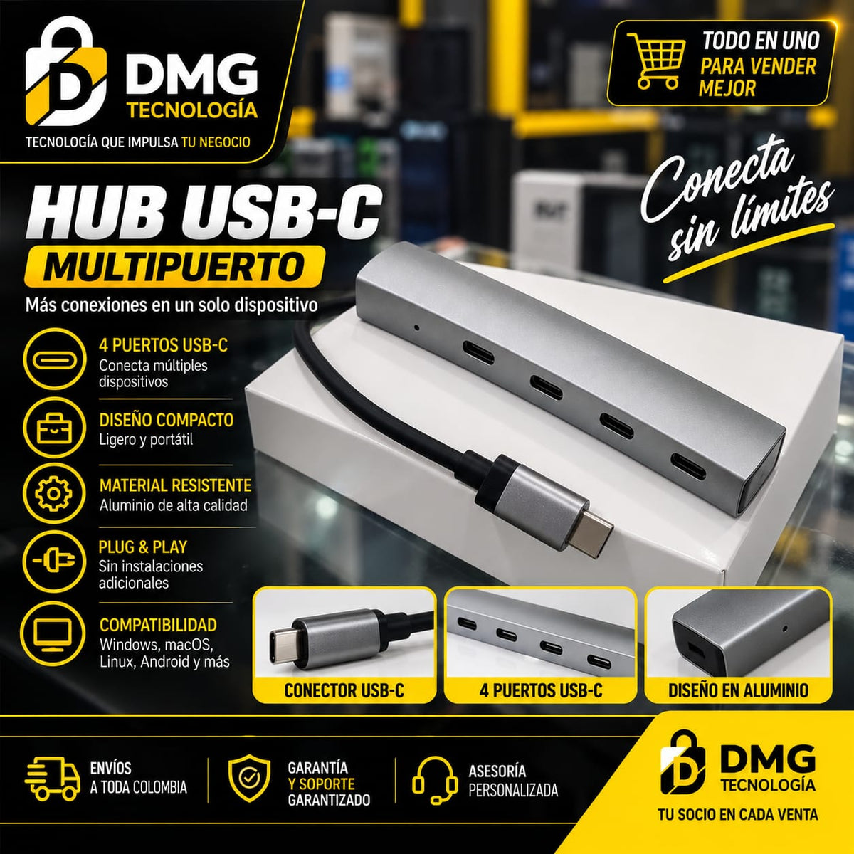 HUB TIPO C A TIPO C KM4014