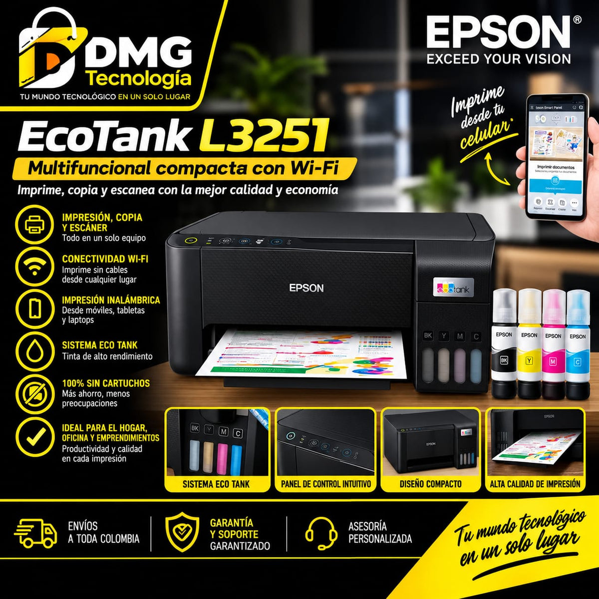 IMPRESORA MULTIFUNCIONAL EPSON ECOTANK L3251 WIFI