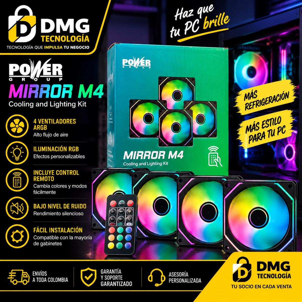 KIT DE VENTILADORES RGB PARA CHASIS