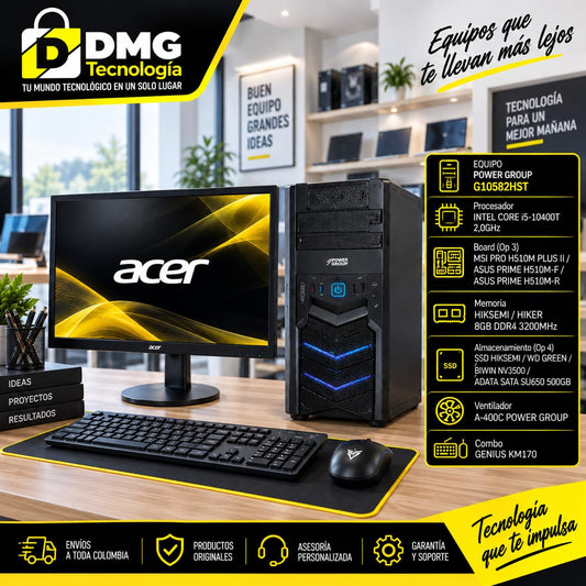 COMPUTADOR DE ESCRITORIO COMPLETO INTEL i5 10400T 8GB RAM Y 256GB SSD
