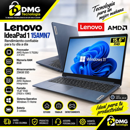 PORTATIL LENOVO IDEAPAD 1 AMD RYZEN 5 8GB/256GB SSD 15.6"