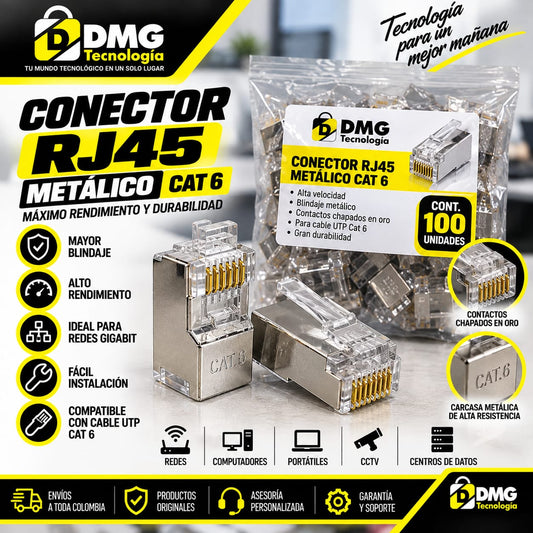 CONECTOR RJ45 METALICO CAT 6