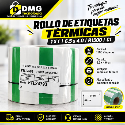 ROLLO DE ETIQUETAS TERMICAS CARTON