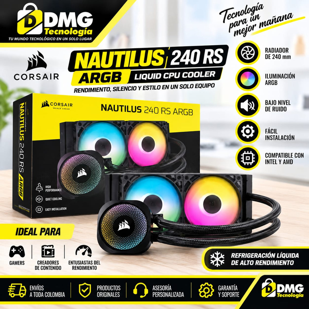 REFRIGERACION LIQUIDA CORSAIR NAUTILUS 240 RS ARGB