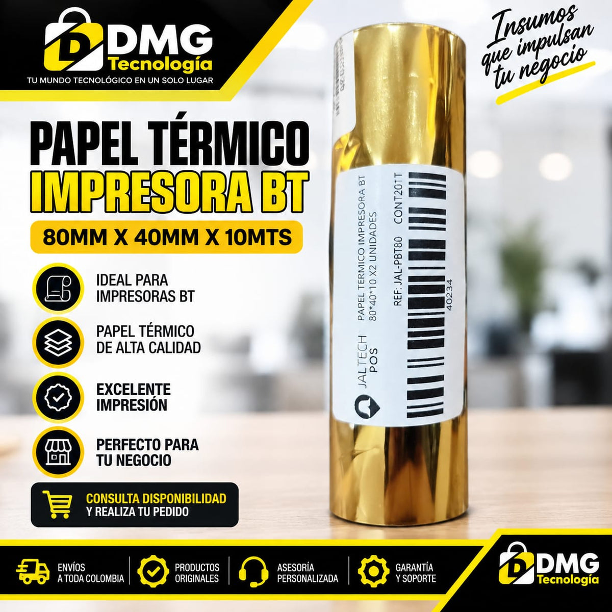 ROLLO TERMICO IMPRESORA 80MM BT