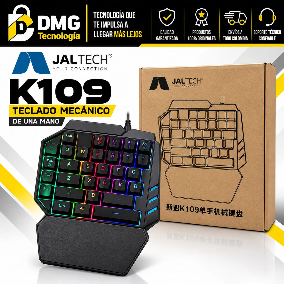 TECLADO UNA MANO GAMING K109